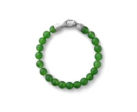 Vincero Black Onyx 8mm Bead Bracelet Polished Stainless Steel - Large
