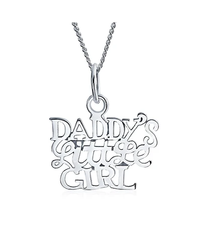 Bling Jewelry Inspirational 'Daddy's Little Girl' Pendant Necklace Daughter in Sterling Silver