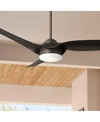 Casa Vieja 54" Sierra Modern Indoor Outdoor Ceiling Fan 3 Blade Led Light Remote Control Emperial Bronze Finish Bedroom Damp Rated