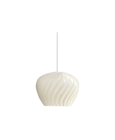 Possini Euro Design Cavelli 15" Mid Century Modern Pendant Ceiling Light Fixture Dining Room Over Table Kitchen Island Swirl White