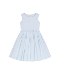 Hope & Henry Little Girls Heirloom Sleeveless Pleated Sweater Dress with Bow