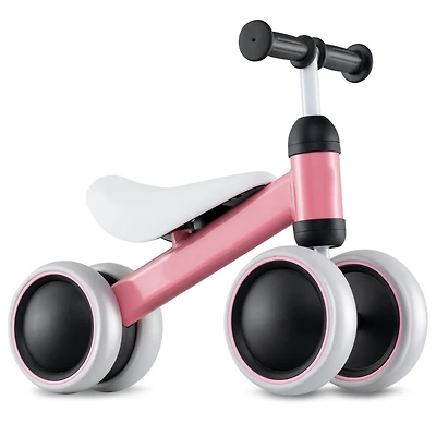 Toddler Balance Bike with 4-Wheel Design for Stability and Easy Riding