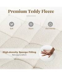 Teddy Fleece Armless Office Chair for Home or Desk Use, Soft and Cozy Seating