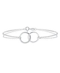 Bling Jewelry Bff Double Chain Love Eternity Ring Anklet Ankle Bracelet Sterling Silver 9-10 Inch