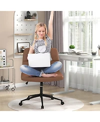 Stylish Rolling Office Chair Without Arms, Ideal for Small Home Workspaces