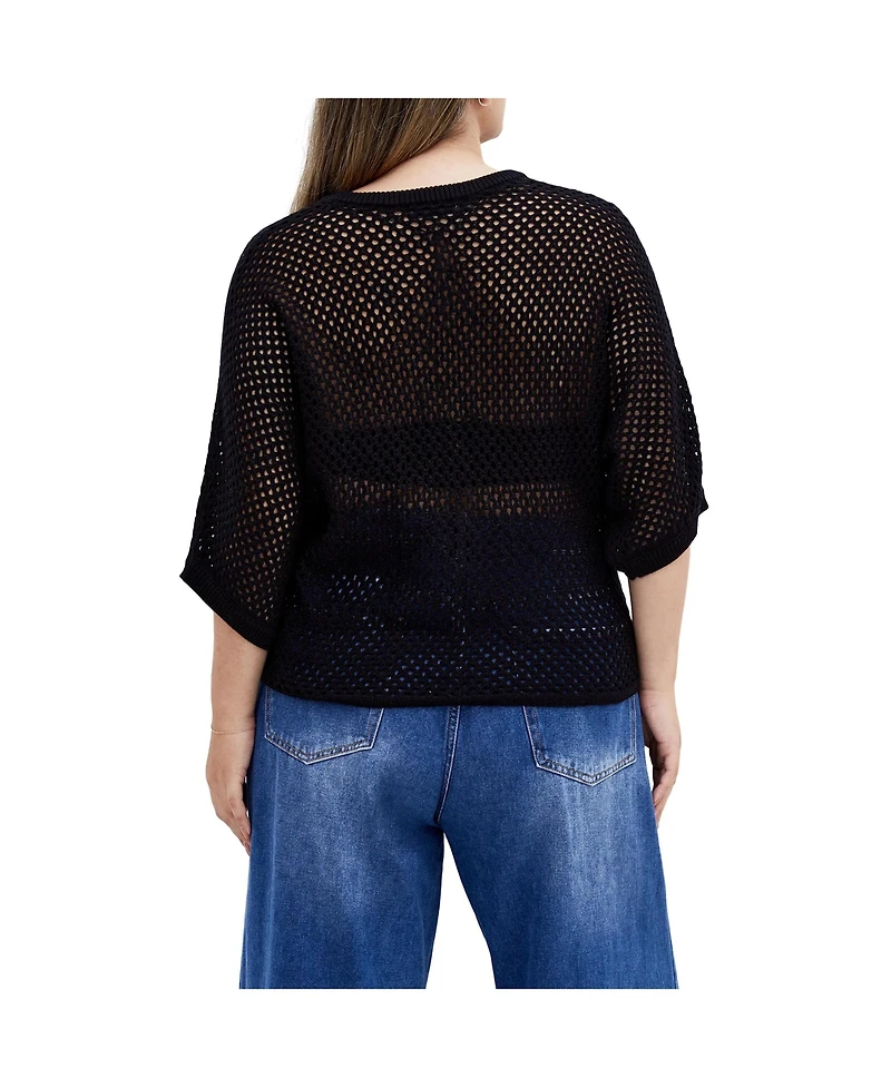 Plus Crochet Knit Top