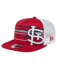 New Era Men's Red St. Louis Cardinals 9FIFTY A-Frame Trucker Snapback Hat