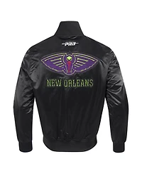 Pro Standard Men's Black New Orleans Pelicans 2024/25 City Edition Chenille Applique Satin Jacket
