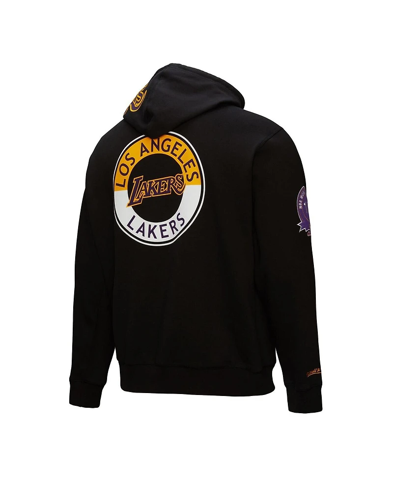 Mitchell & Ness Men's Black Los Angeles Lakers Hardwood Classics Blackout Collection Pullover Hoodie