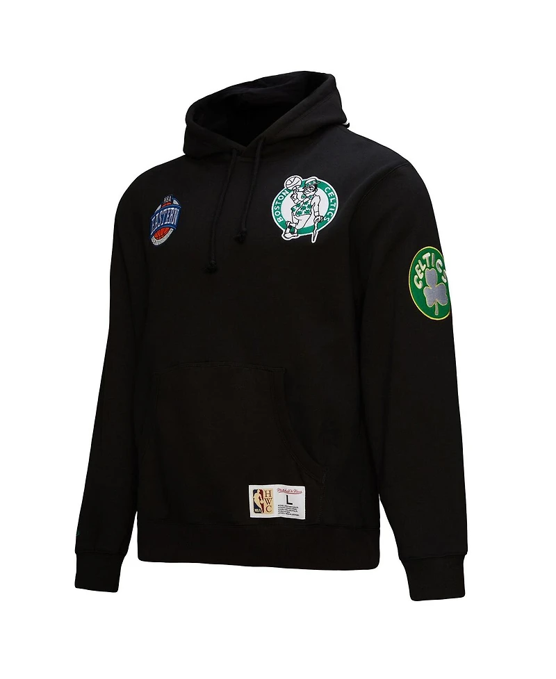 Mitchell & Ness Men's Black Boston Celtics Hardwood Classics Blackout Collection Pullover Hoodie