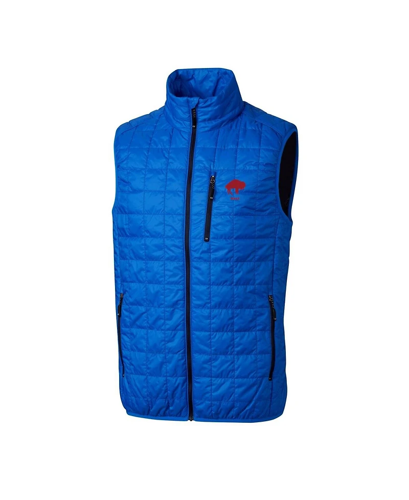 Cutter & Buck Men's Royal Buffalo Bills Big Tall Rainier PrimaLoft Eco Insulated Full-Zip Puffer Vest
