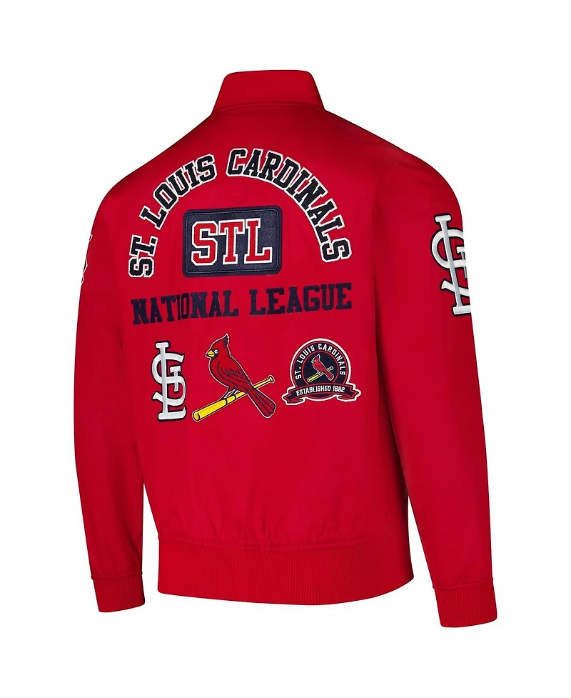 Pro Standard Men's Red St. Louis Cardinals Area Code Twill Full-Zip Jacket