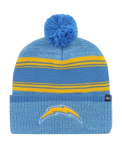 '47 Brand Men's Powder Blue Los Angeles Chargers Fadeout Cuffed Knit Hat with Pom