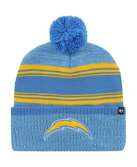 '47 Brand Men's Powder Blue Los Angeles Chargers Fadeout Cuffed Knit Hat with Pom