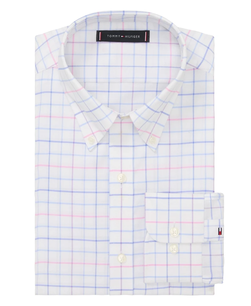 Tommy Hilfiger Men's Flex Wrinkle Free Stretch Pinpoint Dress Shirt
