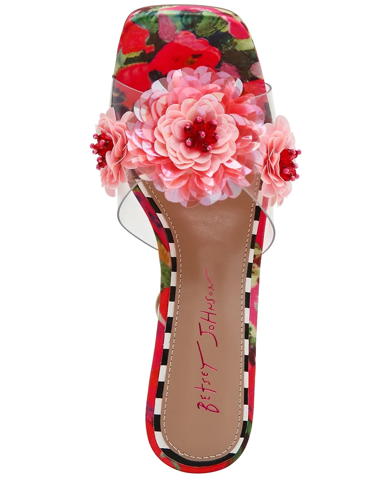 Betsey Johnson Women's Blondee Floral Flare-Heel Dress Sandals