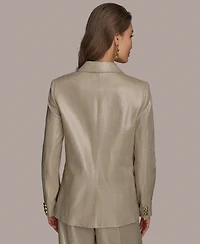 Donna Karan New York Women's Metallic Linen One-Button Blazer