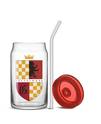 JoyJolt Harry Potter House Crests Tumbler Glasses with Lids, Set of 4