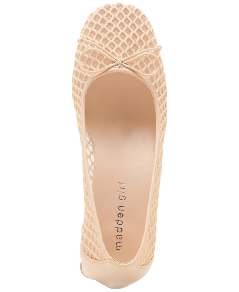 Madden Girl Emily-m Mesh Block-Heel Ballet Pumps