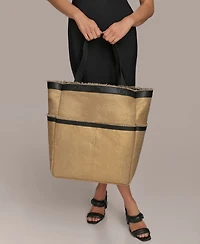 Donna Karan New York Lido Metallic Canvas Tote Bag