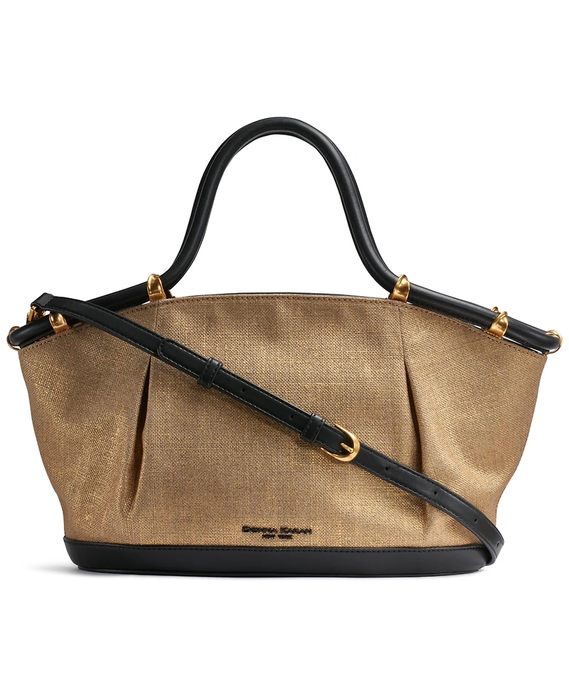 Donna Karan New York Chiffon Metallic Canvas Satchel Bag