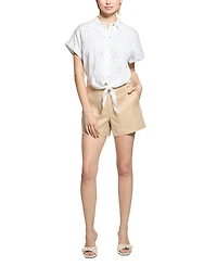 Guess Women's Isabeau Linen-Blend High-Rise Shorts
