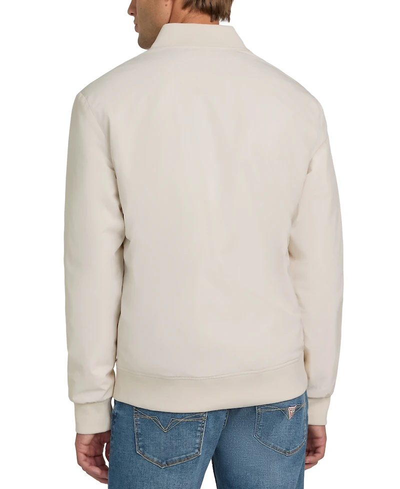 Guess Men's Lightweight Logo Full-Zip Bomber Jacket