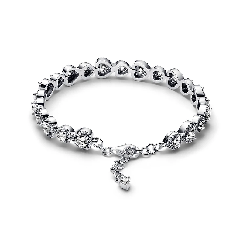Pandora Sterling Silver Halo Hearts Bracelet