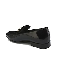 Gino Vitale Men's Velvet & Patent Leather Slip On Dress Loafer