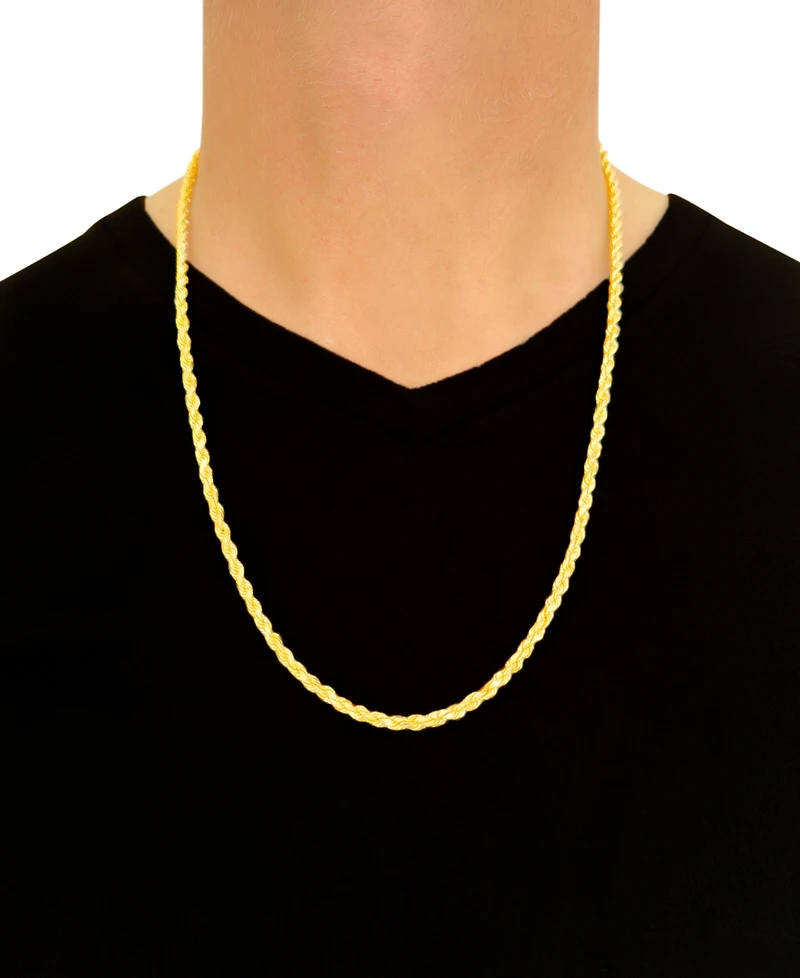 Italian Gold Forza Rope Chain 26" Necklace (4-1/10mm) in 14k Gold