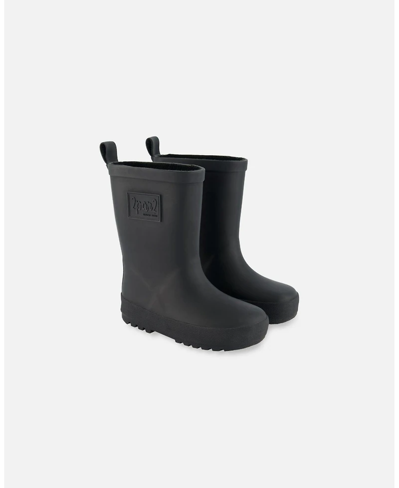 Deux par Kids Unisex Rain Boots Black - Toddler|Child