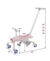 Toddler Push Car Ride-On Toy with Light-Up Wheels and Built-In Seat Storage