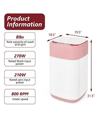 8lbs Portable Fully Automatic Washing Machine with Drain Pump