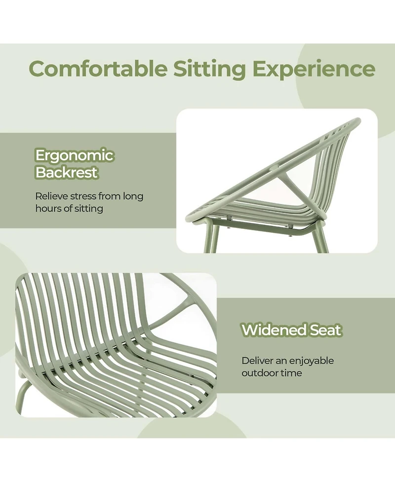 3 Pieces Bistro Set All Weather Pp Patio Conversation with Round Coffee table
