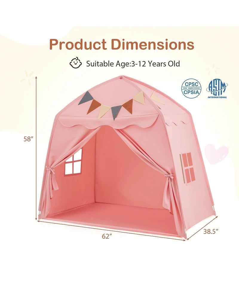 Kids Play Tent Bed Tent with String Lights Extra Large Playhouse Tent