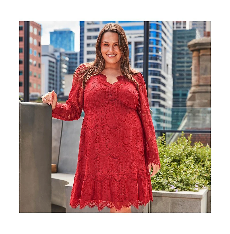 Estelle Mini Lace Frill Long Sleeve Dress