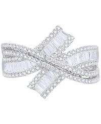Diamond Crossover Ring (1 ct. t.w.) in 14k White Gold