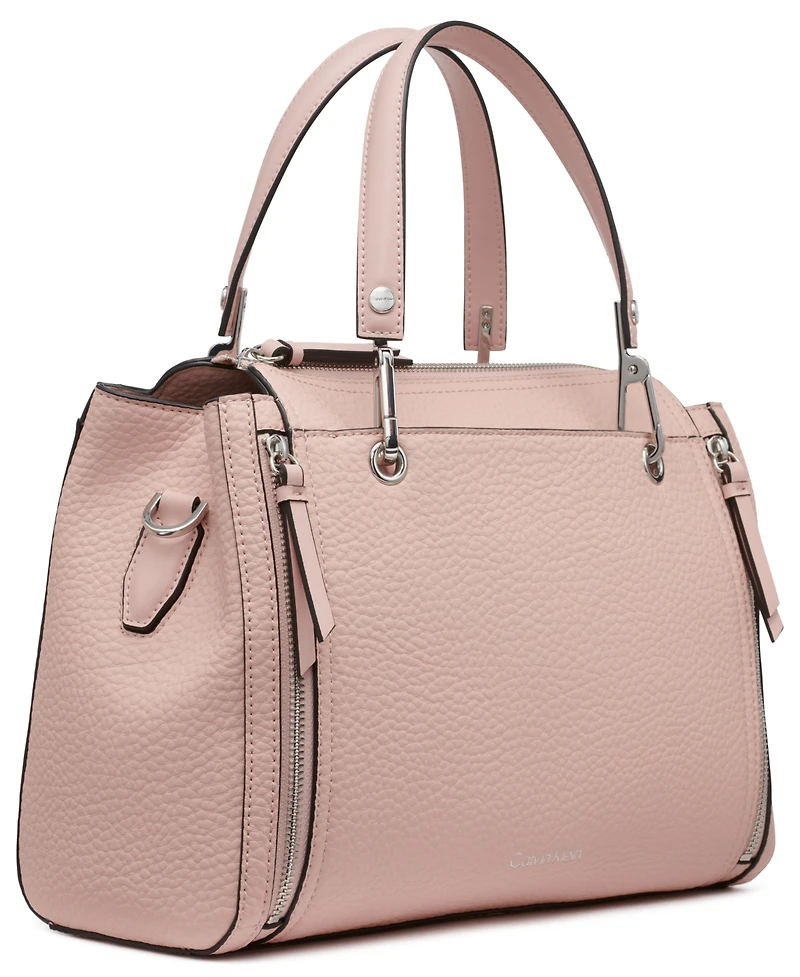 Calvin Klein Garnet Triple Compartment Top Zipper Satchel