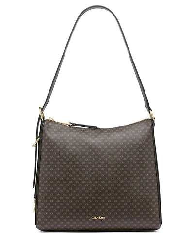 Calvin Klein Mandy Mini Signature Top Zipper Shoulder Bag