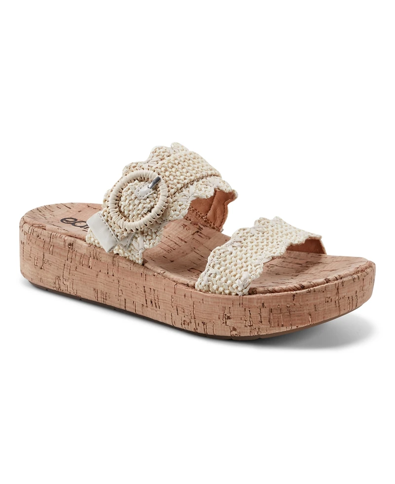 Earth Women's Subtle Woven Slip-On Platform Sandals