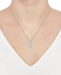 Diamond Open Teardrop Pendant Necklace (3/4 ct. t.w.) in 14k White Gold