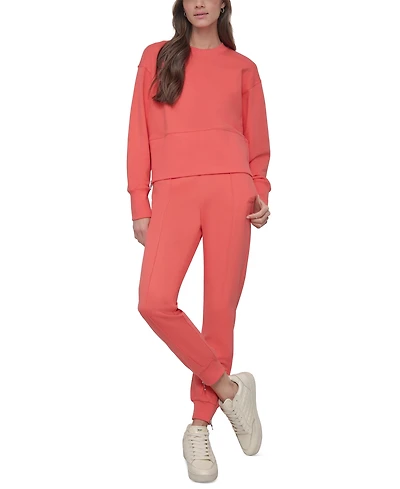 Dkny Sport Women's Cropped Crewneck Side-Zip Sweatshirt
