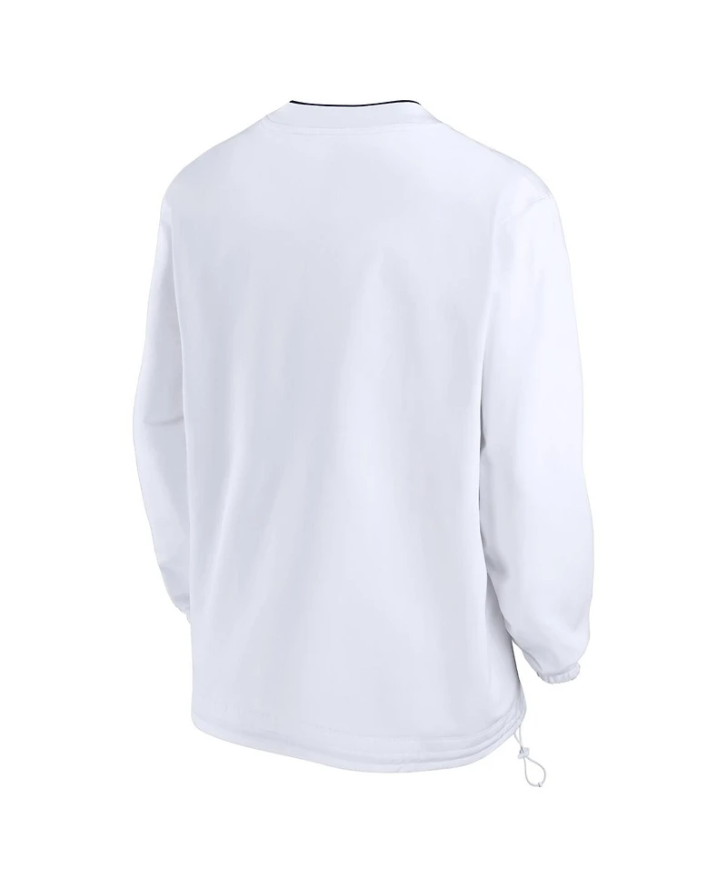 Jordan Men's White Michigan Wolverines 2024 Sideline Pullover Windshirt