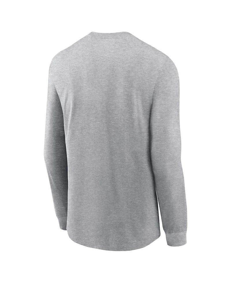 Nike Men's Heather Gray Michigan State Spartans Alternate Logo Long Sleeve T-Shirt