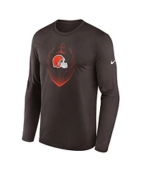 Nike Men's Brown Cleveland Browns Legend Icon Long Sleeve T-Shirt