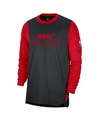Nike Men's Black Miami Heat 2024/25 City Edition Authentic Pregame Performance Long Sleeve Shooting T-Shirt