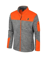 Colosseum Men's Gray/Orange Miami Hurricanes Guard Full-Zip Jacket
