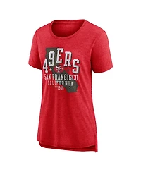 Nike Women's Scarlet San Francisco 49ers Vintage Graphic Tri-Blend Scoop Neck T-Shirt