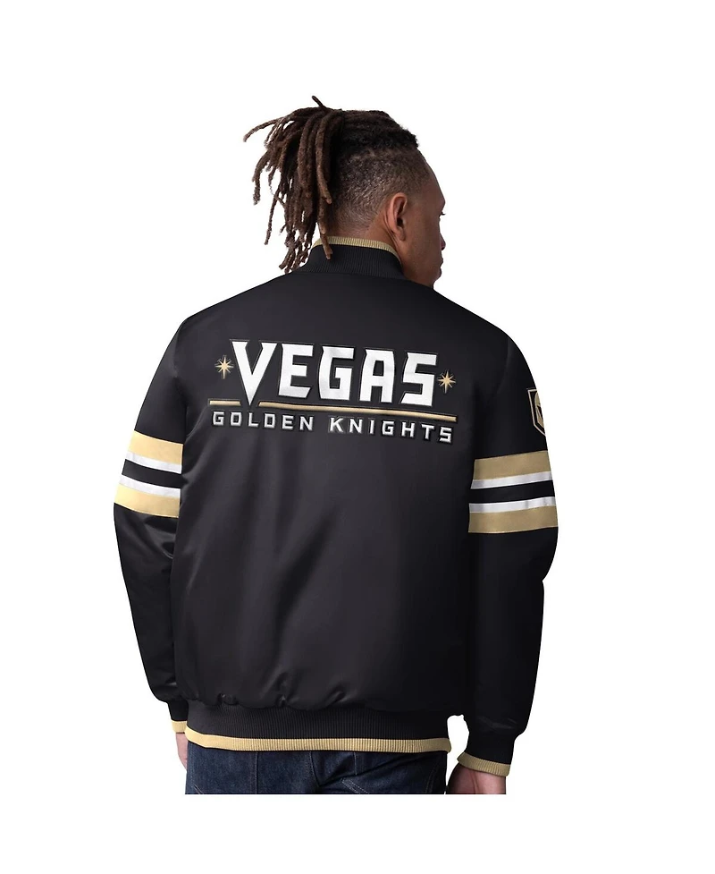 Starter Men's Black Vegas Golden Knights Scout I Full-Snap Varsity Jacket