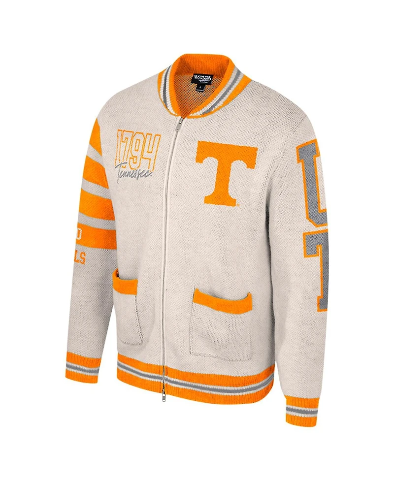 Colosseum Women's Cream Tennessee Volunteers Jacquard Full-Zip Sweater